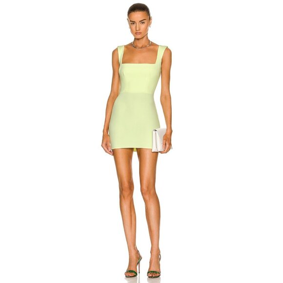 Alex Perry Preston Mini Dress in Lemon Yellow - Picture 1 of 3